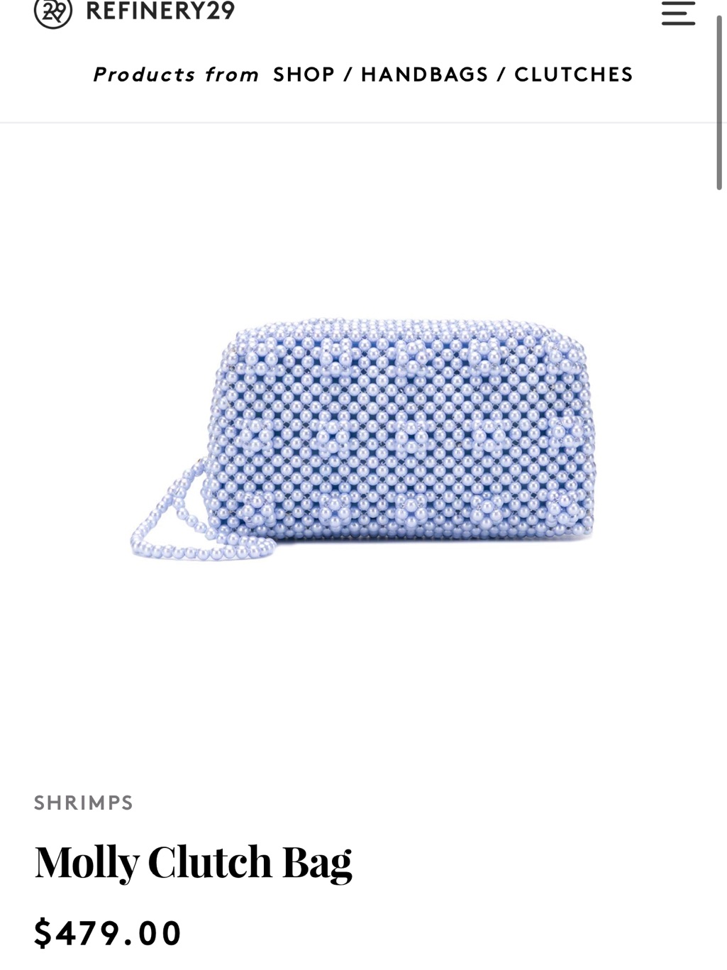 Shrimps Molly Beaded Clutch In Light Blue